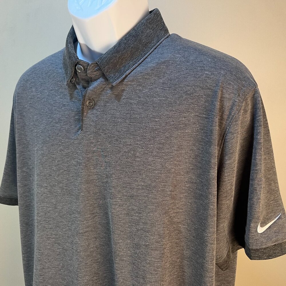 ⛳ Nike Golf Men’s Gray Tour Performance Short Sleeve Polo Shirt L EUC 🩶